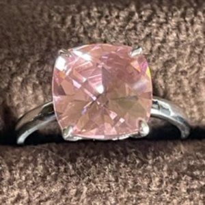 Pink CZ Sterling Silver Ring size 7